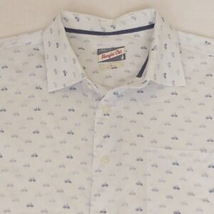 Johnnie O Button Up Short Sleeve Shirt Dayton Bicycle Print AOP Men's XL